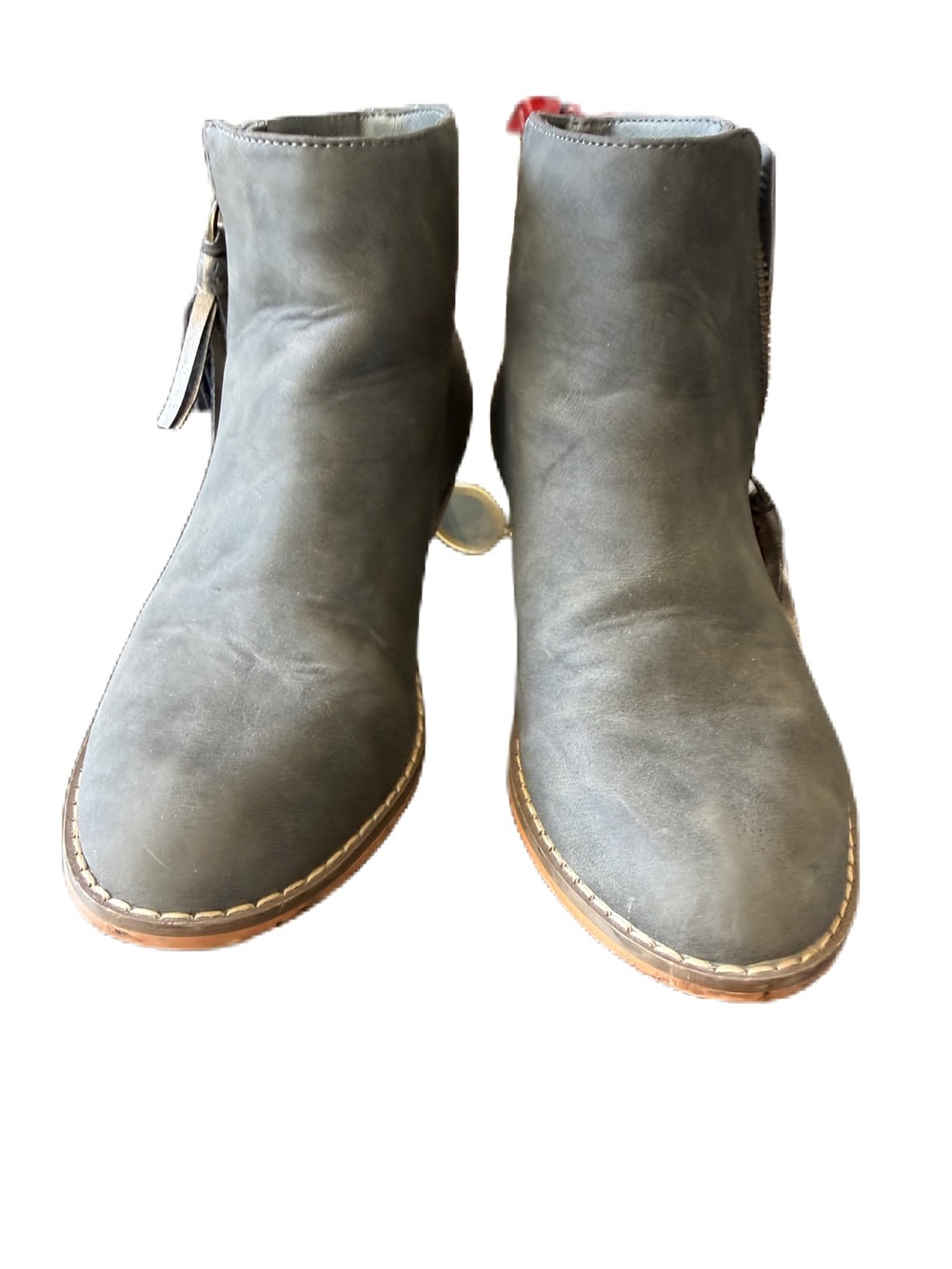 Tucker and Tate Girls Gray Suede Zip Up Booties. Size 1.5